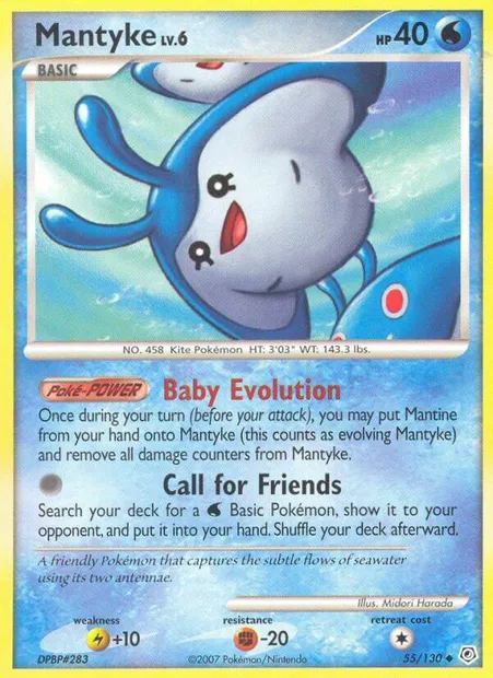 Babimanta, carte Pokémon DP 55 — extension Diamant & Perle