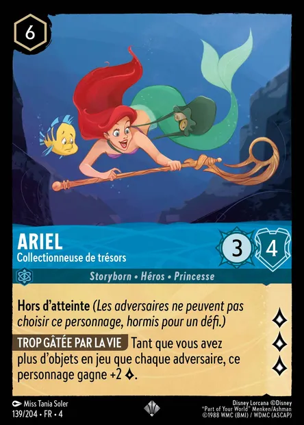 Ariel - Collectionneuse de trésors, carte Disney Lorcana CH4-139 — extension Le Retour d'Ursula