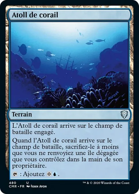 Atoll de corail, carte Magic CMR 480 — extension Commander Legends