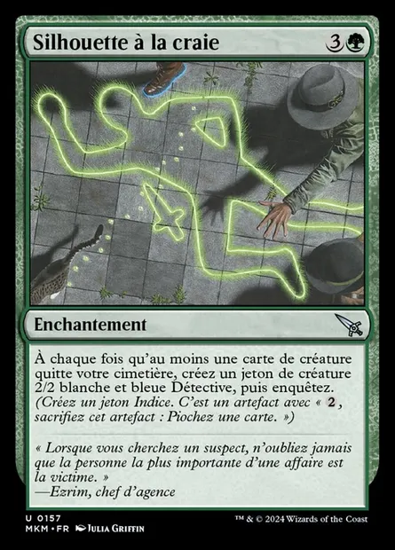 Silhouette à la craie, carte Magic MKM 157 — extension Murders at Karlov Manor