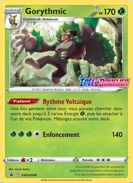 Gorythmic, carte Pokémon SWSH 006 — extension Promo SWSH