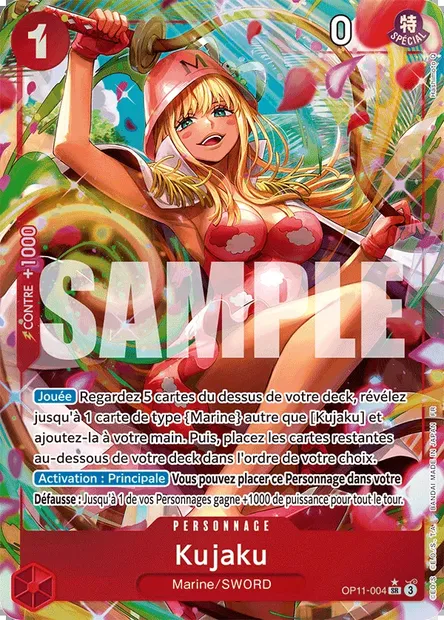 Kujaku, carte One Piece OP11-004 — extension DES POINGS VIFS COMME L'ÉCLAIR