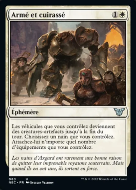 Armé et cuirassé, carte Magic NEC 80 — extension Neon Dynasty Commander