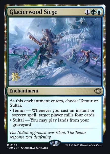 Siège de Glacebois, carte Magic PTDM 189s — extension Tarkir: Dragonstorm Promos
