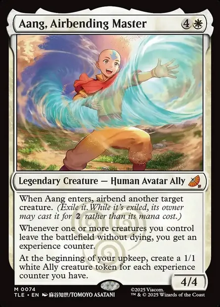 Aang, Airbending Master, Magic card TLE 74 — Avatar: The Last Airbender Eternal set