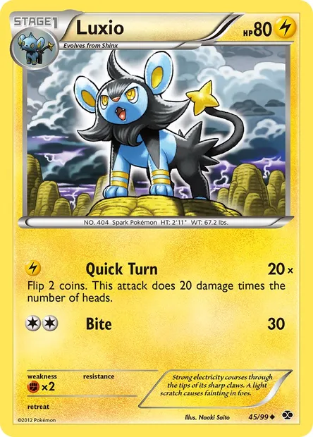 Luxio, Pokémon card NXD 45 — Next Destinies set
