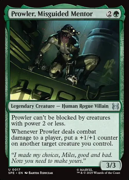 Prowler, Misguided Mentor, Magic card SPE 17 — Marvel's Spider-Man Eternal set
