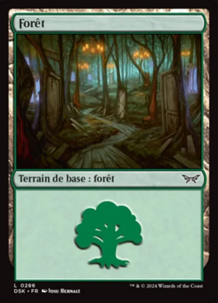 Forêt, carte Magic DSK 286 — extension Duskmourn: House of Horror
