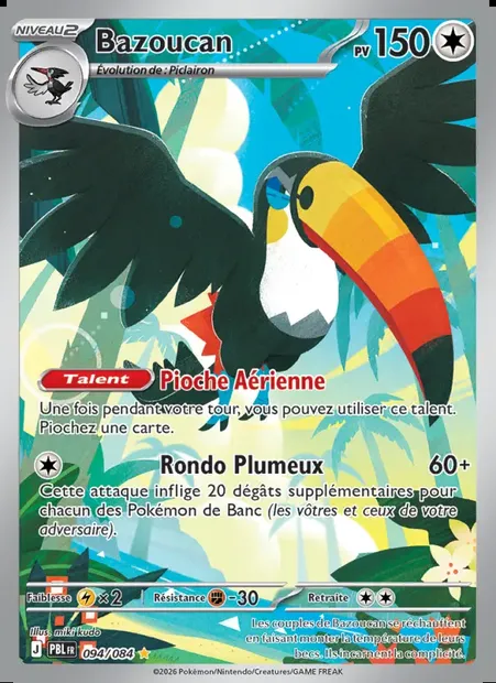 Bazoucan, carte Pokémon PBL 094 — extension Nuit Noire