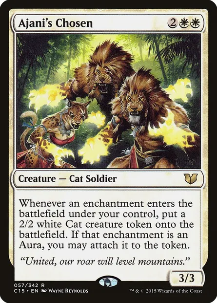 Ajani's Chosen, Magic card C15 57 — Commander 2015 set