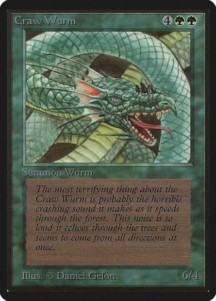 Craw Wurm, Magic card LEB 191 — Limited Edition Beta set