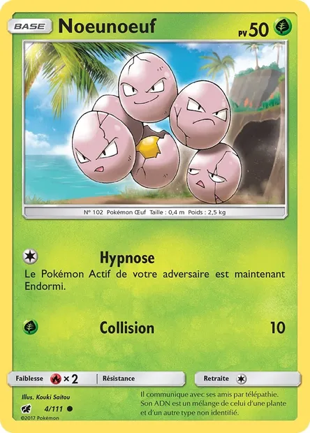Noeunoeuf, carte Pokémon CIN 4 — extension Invasion Carmin