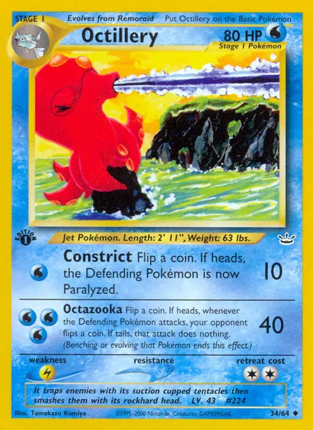 Octillery, Pokémon card NR 34 — Neo Revelation set