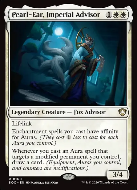 Pearl-Ear, Imperial Advisor, Magic card SOC 160 — Secrets of Strixhaven Commander set