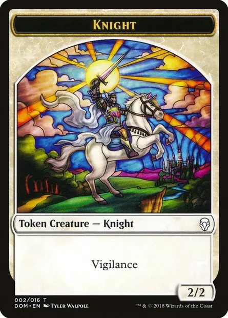 Knight, Magic card TDOM 2 — Dominaria Tokens set