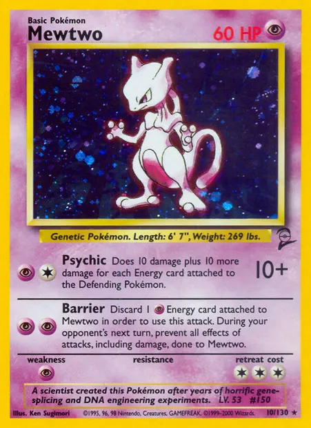 Mewtwo, Pokémon card B2 10 — Base Set 2 set