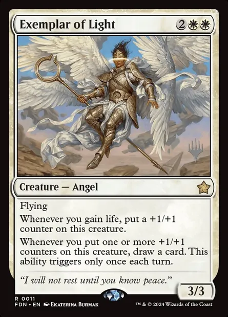 Exemplar of Light, Magic card PFDN 11p — Foundations Promos set