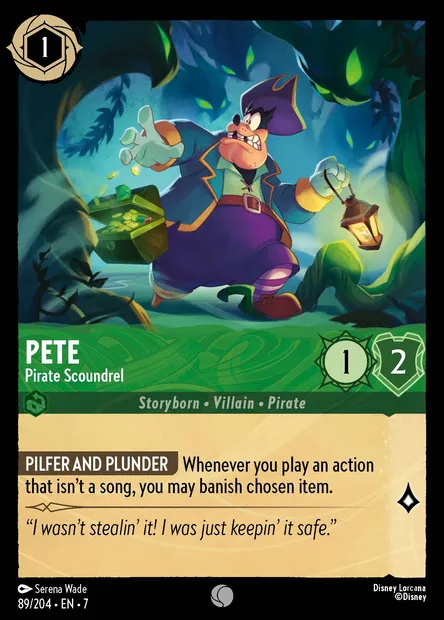 Pete - Pirate Scoundrel, Disney Lorcana card CH7-089 — Archazia's Island set