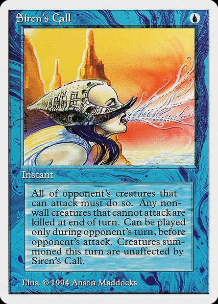 Siren's Call, Magic card SUM 80 — Summer Magic / Edgar set