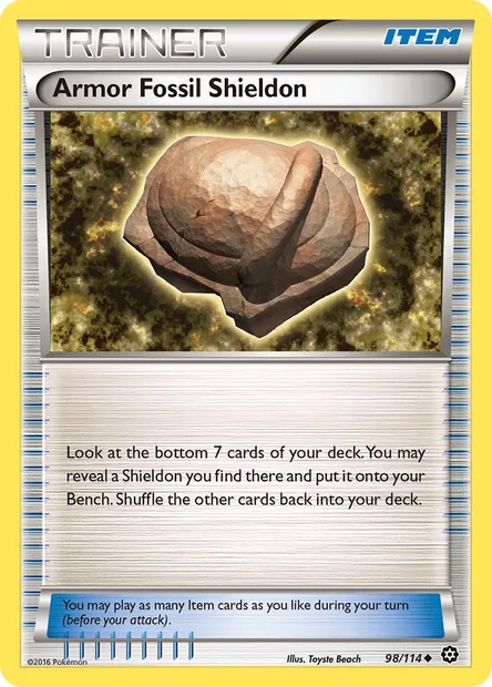Armor Fossil Shieldon, Pokémon card STS 98 — Steam Siege set