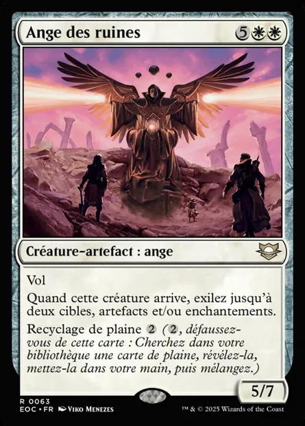 Ange des ruines, carte Magic EOC 63 — extension Edge of Eternities Commander