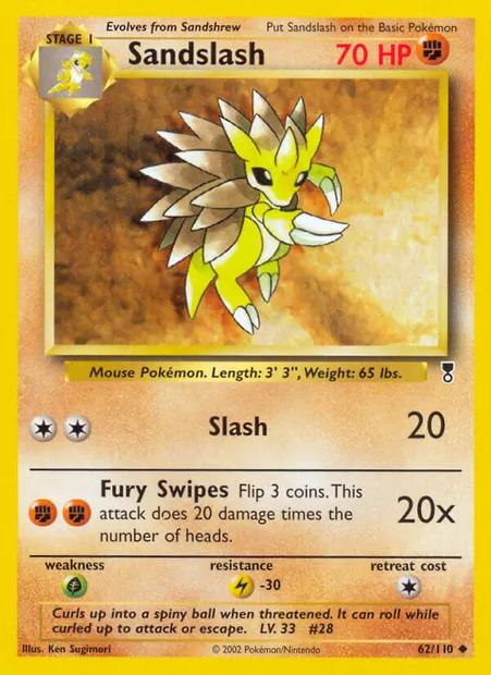 Sandslash, Pokémon card LC 62 — Legendary Collection set