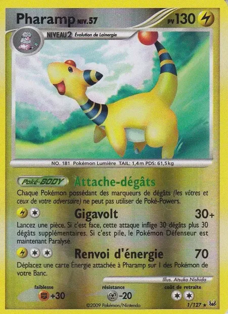 Pharamp, carte Pokémon PL 1 — extension Platine