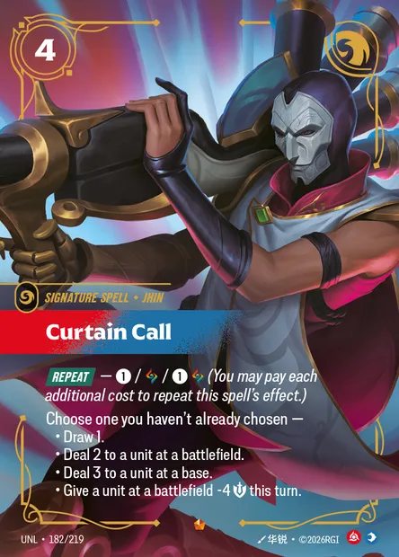 Curtain Call, carte Riftbound UNL 182 — extension Unleashed