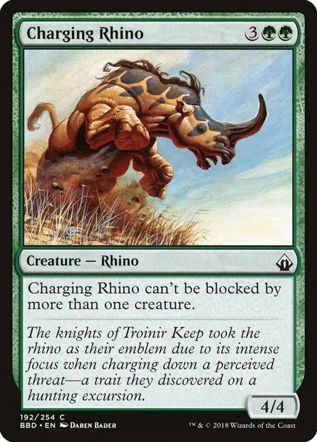 Charging Rhino, Magic card BBD 192 — Battlebond set