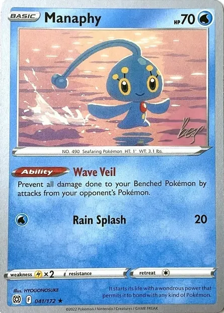 Manaphy, carte Pokémon WCD22 041-2 — extension World Championship Decks 2022