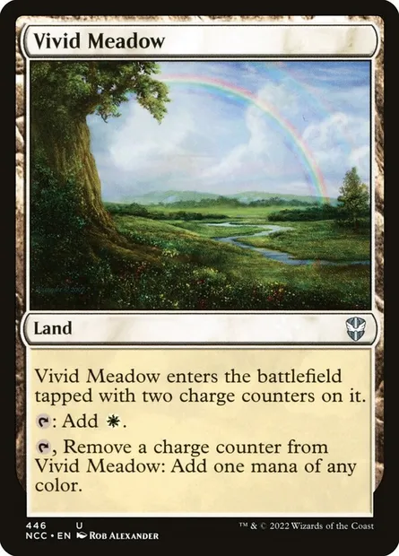 Vivid Meadow, Magic card NCC 446 — New Capenna Commander set