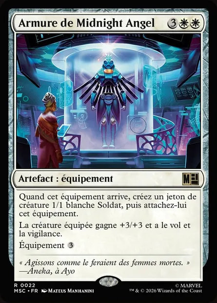 Armure de Midnight Angel, carte Magic MSC 22 — extension Marvel Super Heroes Commander