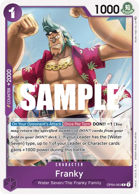 Franky, One Piece card OP04-063 — KINGDOMS OF INTRIGUE set