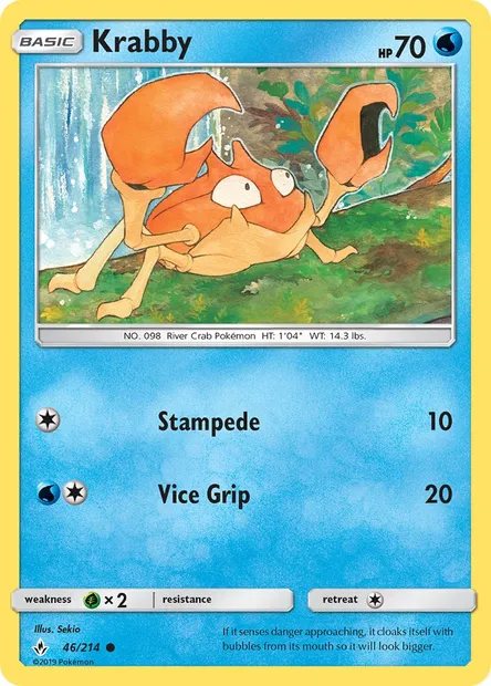 Krabby, Pokémon card UNB 46 — Unbroken Bonds set