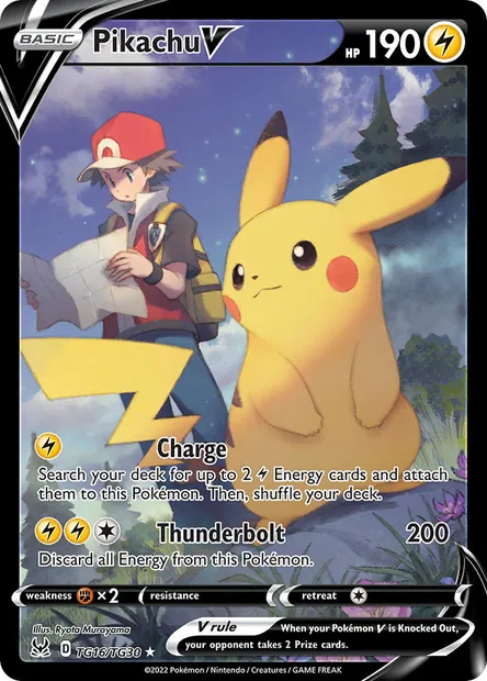 Pikachu V, Pokémon card LOR TG16 — Lost Origin set