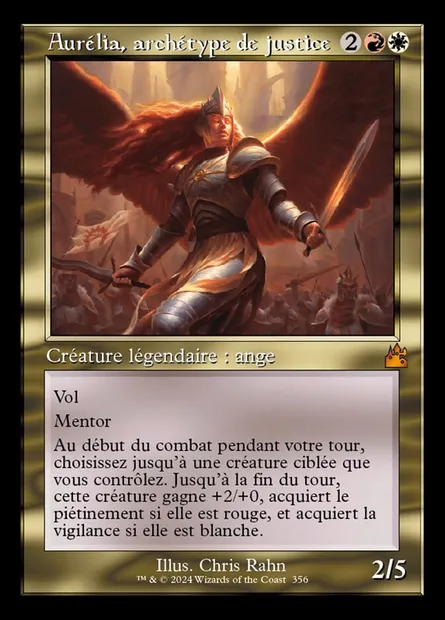 Aurélia, archétype de justice, carte Magic RVR 356 — extension Ravnica Remastered