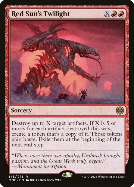 Red Sun's Twilight, Magic card ONE 145 — Phyrexia: All Will Be One set