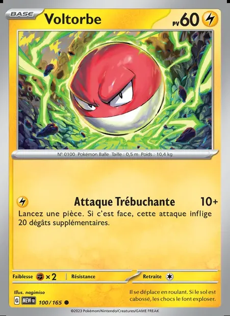 Voltorbe, carte Pokémon MEW 100 — extension 151