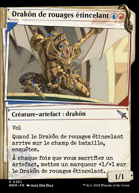 Drakôn de rouages étincelant, carte Magic MKM 361 — extension Murders at Karlov Manor