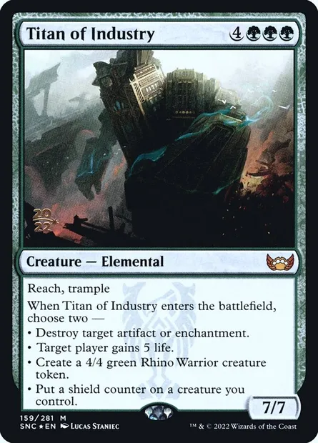 Titan of Industry, Magic card PSNC 159s — Streets of New Capenna Promos set