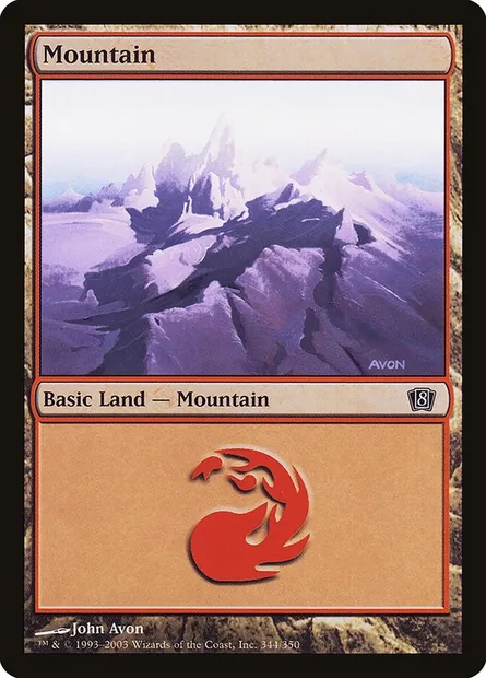 Mountain, Magic card 8ED 344★ — Eighth Edition set