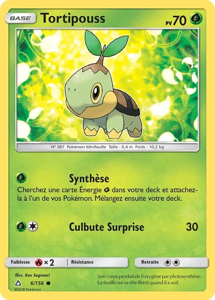 Tortipouss, carte Pokémon UPR 6 — extension Ultra-Prisme
