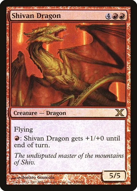 Shivan Dragon, Magic card 10E 230★ — Tenth Edition set