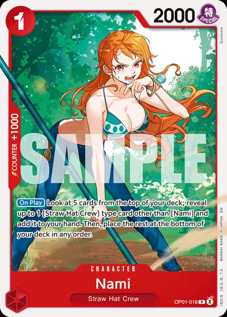 Nami, One Piece card OP01-016 — ROMANCE DAWN set