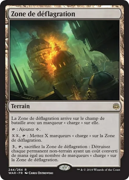 Zone de déflagration, carte Magic WAR 244 — extension La guerre des Planeswalkers