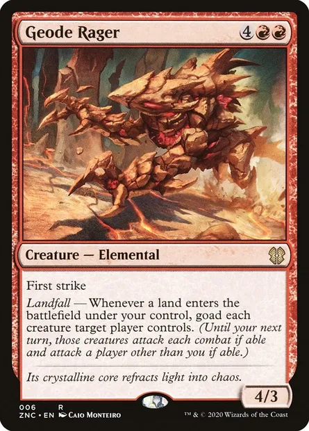 Geode Rager, Magic card ZNC 6 — Zendikar Rising Commander set