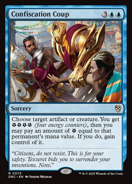 Confiscation Coup, Magic card DRC 73 — Aetherdrift Commander set