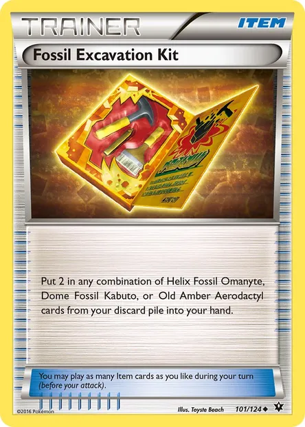 Fossil Excavation Kit, Pokémon card FCO 101 — Fates Collide set