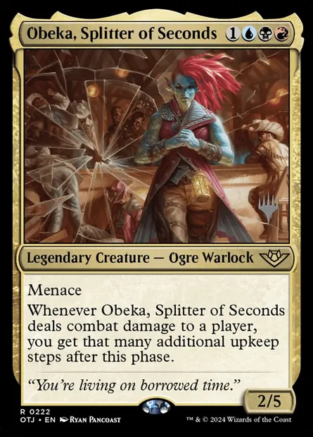 Obeka, Splitter of Seconds, Magic card POTJ 222p — Outlaws of Thunder Junction Promos set