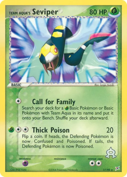 Team Aqua's Seviper, Pokémon card MA 17 — Team Magma vs Team Aqua set